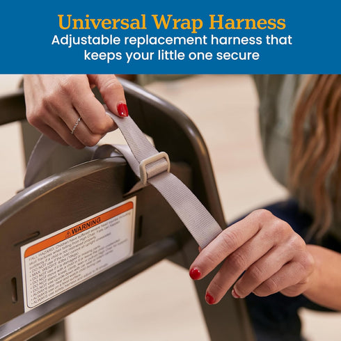 ECR4Kids 5-Point Universal Wrap Harness Strap for High Chairs, Replacement Part, Grey