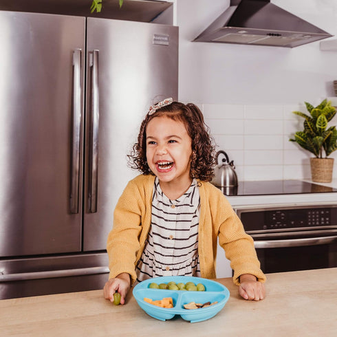 WeeSprout Silicone Plates for Babies & Toddlers, 3 Pack, 100% Food-Grade, Divided Design, Dishwasher & Microwave Safe