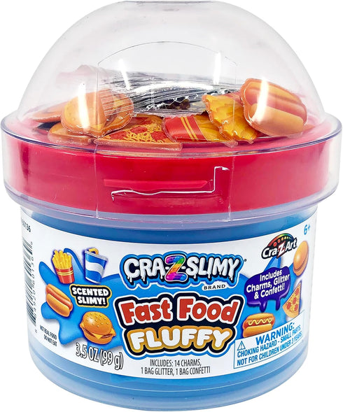 CRA-Z-Slimy Fast Food Blue Fluffy Butter Cloud Slime Kit, Ages 6 and