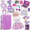 Srua Don 18 Inch Doll Suitcase Travel Luggage Play Set, Mermaid Theme Travel Carrier