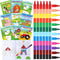 Funrous 24 Pcs Farm Animal Coloring Books with 24 Stacking Crayons Party