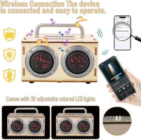 8-12, 8 9 11 13 DIY Bluetooth Speaker Kit with Metal Handle STEM Projects for Kids Ages Build Your Own Gray Portable