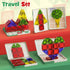 26 3-5+, Travel Magnetic Tiles for Kids, PCs Mini Magnetic Building Blocks with Festive Iron Storage Box, STEM Travel