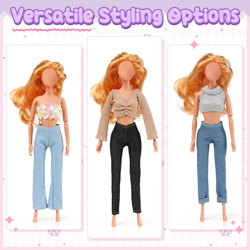 Litherr S 6 11.5 Inch Pieces Girl Doll Clothes Accessories Classical Pants Jeans Doll Clothing Doll Outfits for Girls