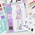 Make It Real Fashion Design Sketchbook for Girls, Kitty Cat-Themed Design Kit with Stencils, Stickers