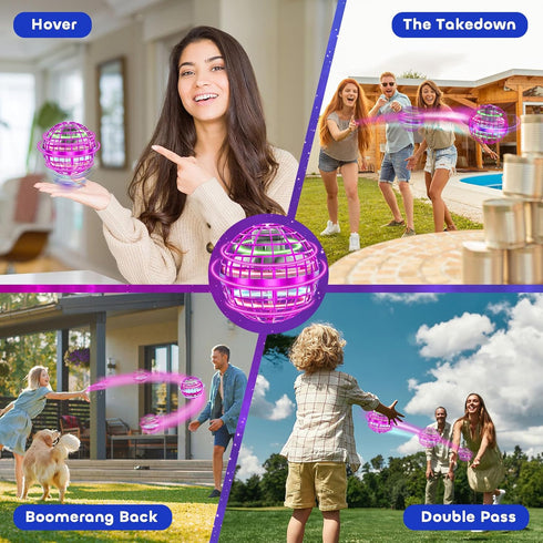 Tikduck Flying Orb Ball 2024 Cosmic Globe Mini Drone Spinner Hover Boomerang Toy for Kids 6-10+ Birthday Gift