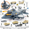 XDUOYJOY Military Fighter Jet Toys, Army Airplane Toys with 7 Vehicles Trucks