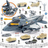XDUOYJOY Military Fighter Jet Toys, Army Airplane Toys with 7 Vehicles Trucks