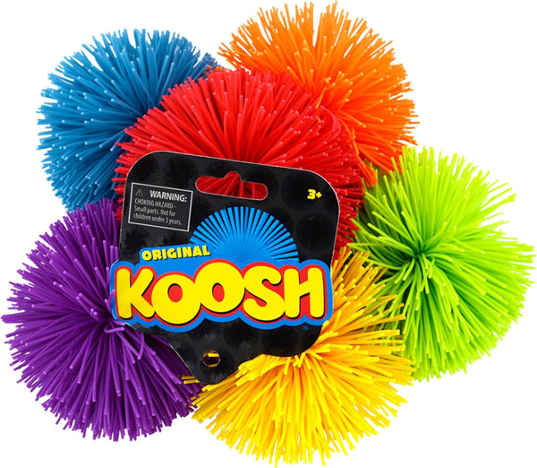 Koosh Balls 3 inch, 3 Pack Assorted Colors for Kids' Beach & Outdoor Fun, Ages 3+