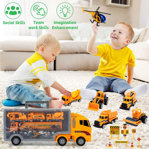 Boys,13 3 3 4 5 6 7 ALOTJOY Toys for Pcs Engineering Die-cast Construction Car Toddler Toys for Year Old Boys Vehicles