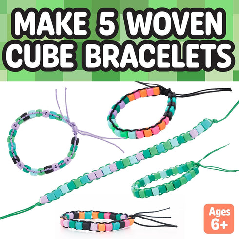 5 6+) Creativity for Kids Woven Cube Bracelets Mini Kit | Make Pixel-Inspired Bracelets with This STEAM Craft for Kids