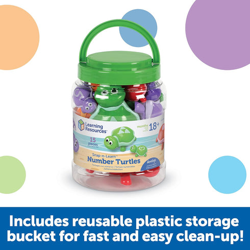 Set 15 18+ Counting, Learning Resources Number Turtles - Pieces, Ages Months, Fine Motor Toys for Toddlers, Color