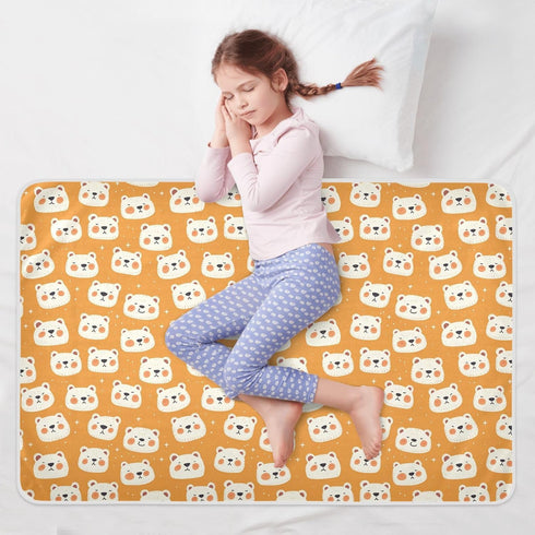 siphylline 52" 34" Orange Cute Polar Bears White Extra Large Resuable Potty Training Pee Pad Highly Absorbent Diaper
