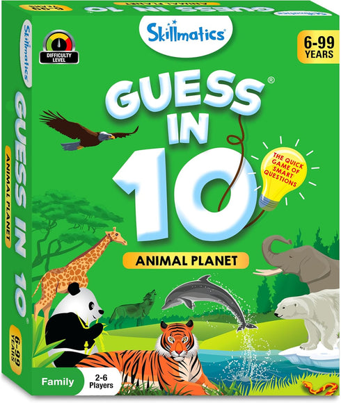 Skillmatics Card Game - Guess in 10 Animal Planet, Perfect for Boys, Girls, Kids, and Families, Ages 6-9