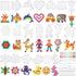 20 Pieces Clear Animal Shape Plastic Pegboards with 20 Colorful Cards for Kids DIY Craft Beads