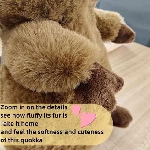 FRANKIEZHOU Realistic Quokka Stuffed Animal- Brown11.8,Kangaroo Plush Toy Soft Kawaii Plush Toy for Kids,Girl Toys,Gifts for Kids, Baby Gift,Home Decor,Hugging Toy