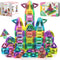 BAIJLE 140PCS Mini Magnetic Tiles, Portable Magnetic Toys Travel Set with Iron