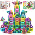 BAIJLE 140PCS Mini Magnetic Tiles, Portable Magnetic Toys Travel Set with Iron