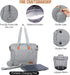 Spacious Waterproof Diaper Tote with Changing Pad - LOVEVOOK Baby Bag