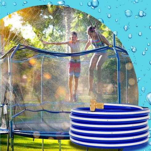 Trampoline Sprinkler for Kids, Outdoor Summer Fun Water Sprinkler for 14-16 ft Round Trampolines