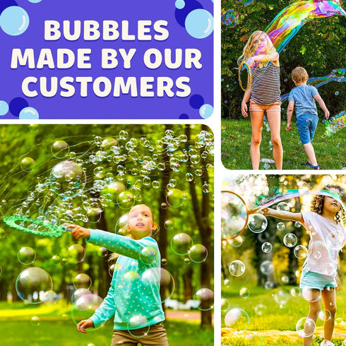 Giant Bubble Wands, Outdoor Toys for Kids with Large Blowing Rings Shapes Set for Big Soap Bubbles