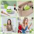 Happyupcity White Plastic Empty Baby Powder Puff Case with Green Sifter Lid Refillable After-Bath Talcum Powder Jar
