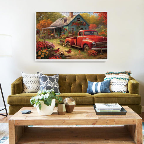 1000 Piece Puzzle for Adults - Wooden Jigsaw Puzzles, House in The Countryside, Educational Toys