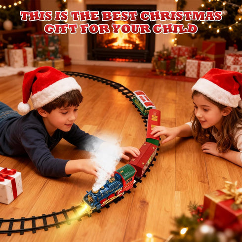 Set Set Set 3 4 5 6 7 8+ Train - Train Toys for Boys with Smokes, Lights and Sound, Toy Train for Under Christmas Tree