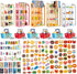 164pcs Miniature Supermarket Shelves Furniture Model 4 Layers Shelf Display Rack Doll