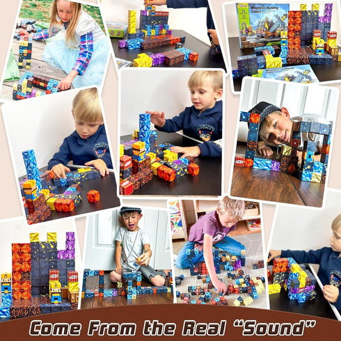 Magnetic Blocks Mine Pickaxe Edition, Build Mine Magnet World, Toddler Toys for Boys & Girls Age 3+
