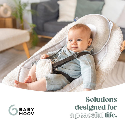 Soft Cotton Baby Headrest - Babymoov Cosyhead in Gray and White for Ultimate Support