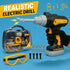 Set Kids Tool with Carrying Case, Electronic Toy Drill with Bits & Construction Vest Pretend Play Kit with Safety