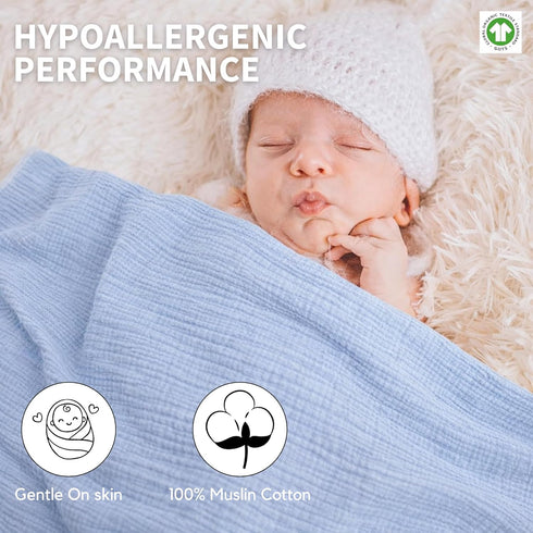 Varniya Lifestyles Pack 2) Muslin Swaddle Blanket Organic Cotton Baby Receiving Blanket Soft & Breathable Swaddle Wrap