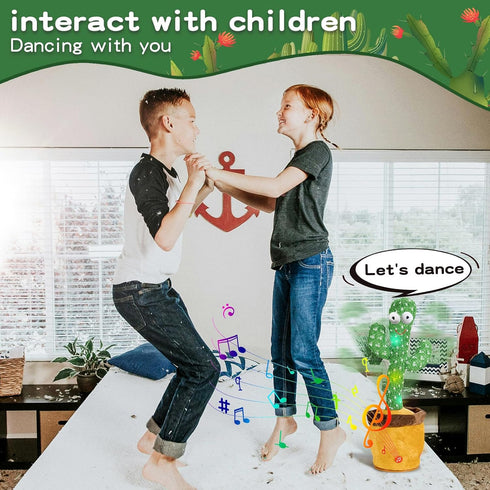 Dancing Talking Cactus Baby Toys, Singing Mimicking Recording Toys with 120 English Songs, Musical Gifts