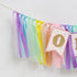 1st Pastel Rainbow High Chair Banner - Sweet One Highchair Banner Birthday, Pastel Rainbow Ribbon Garland, First