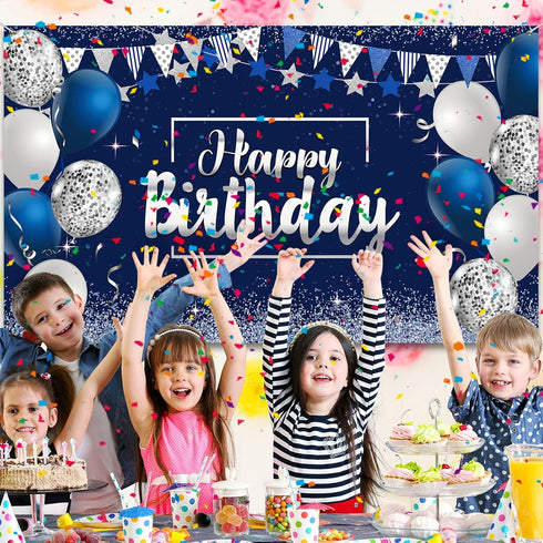 Navy Blue Birthday Confetti Balloons Kit, 50 Pieces for Boys Girls Birthday Party Decorations Supplies