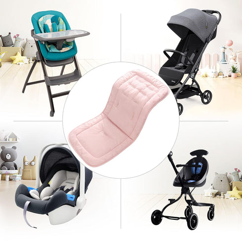 Baby Stroller Cushion - Universal Soft Infant Car Seat Insert, 100% Cotton Cover, Grey and Pink, 34x78cm, 1 Pack.