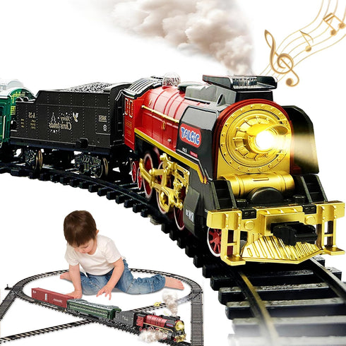 TALGIC Remote Control Train Toys for Boys with Steam, Lights and Sound,