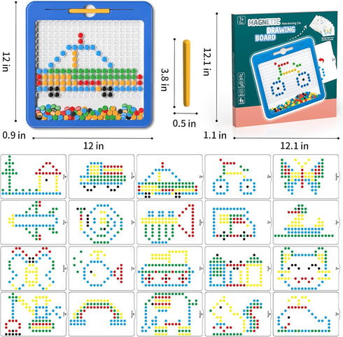 Ci Vetch 2 3 4 5 6 7 8 Large Magnetic Dots Board for Toddlers, Magnetic Drawing Board for Kids, Magnetic Dot Art