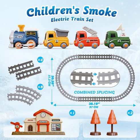 Set Set 2-4, 3 4 5 6 Hot Bee Train for Toddlers with Steam - Light Up & Sound Choo Choo Train, Electric Train