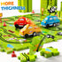 Beby Buty 64PCS Set 3-5 4-6, 3 4 5 3 4 5 6 Puzzle Race Track Car for Kids Boys, Floor Puzzle Tracks Car Toys for Boys