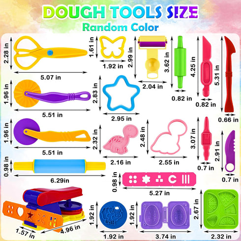 Set 44 Dough Play Tools for Kids PCS Dough Accessories with Scissors Cutters Rollers Rolling Pins Pasta Press Animal