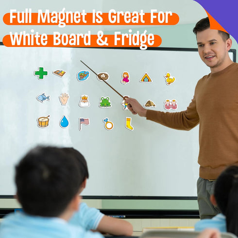 50 4+ PCS CVCC & CCVC Object Magnets, Magnetic Thickened Fridge Magnets Adorable Educational Learning Toys