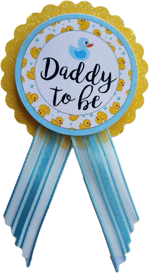 Amy's Bubbling Boutique, Inc. Duck Baby Shower Pin, Mommy & Daddy to Be, Yellow & Blue It's a Boy, Baby Sprinkle Gender