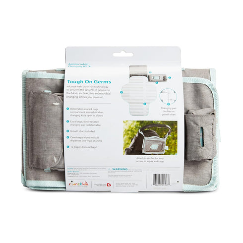 12 Munchkin Portable Changing Pad Lightweight and Compact Baby Diaper Changing Mat with Silver-Ion Technology, Includes