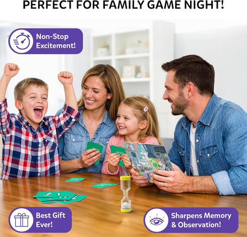 60 7, 8, 9 Skillmatics Board & Card Game Who Saw What? in Seconds, Memory Game for Kids, Teens & Adults, Fast-Paced