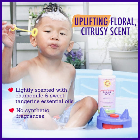 100% 384 mL 13oz California Baby Overtired & Cranky Bubble Bath | Plant-Based Kids Bubble Bath | Uplifting Scent | Baby