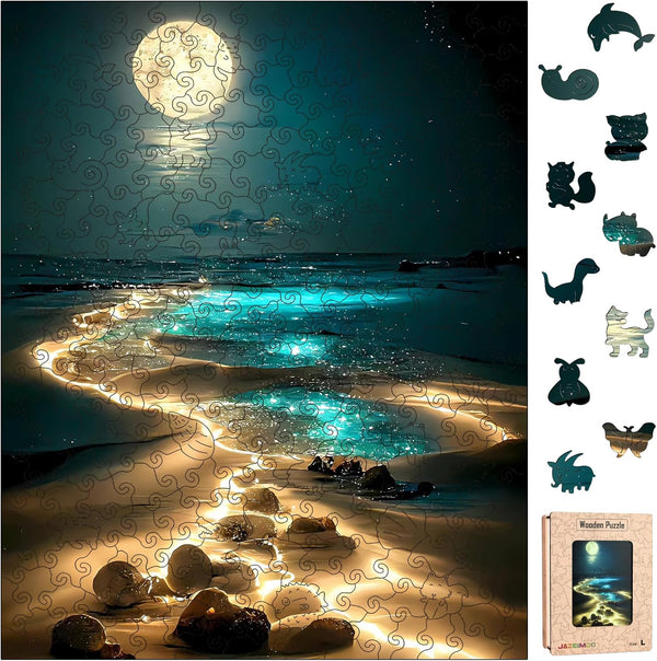 Jazcimdo Wooden Puzzles for Adults, Wooden Jigsaw Puzzles 270pcs, Unique Animal Shaped Adult
