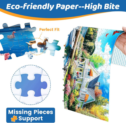 300 300 20.5 15 Pieces Puzzles for Adults | Lake House Jigsaw Puzzles | Large Piece Puzzle for Children Adults Seniors