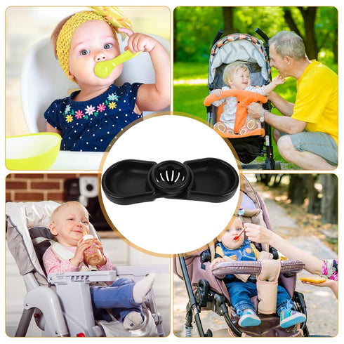 Generic Stroller Snacks Tray with Detachable One Design Food Plate Cup Holder and Tray Easy-Clean Stroller Accessory